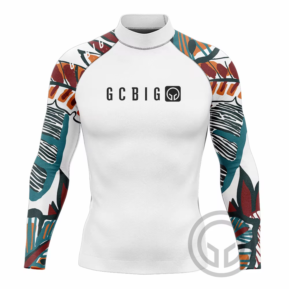 Rashguard à manches longues pour hommes, protection solaire Upf 50, chemise de surf, séchage rapide,