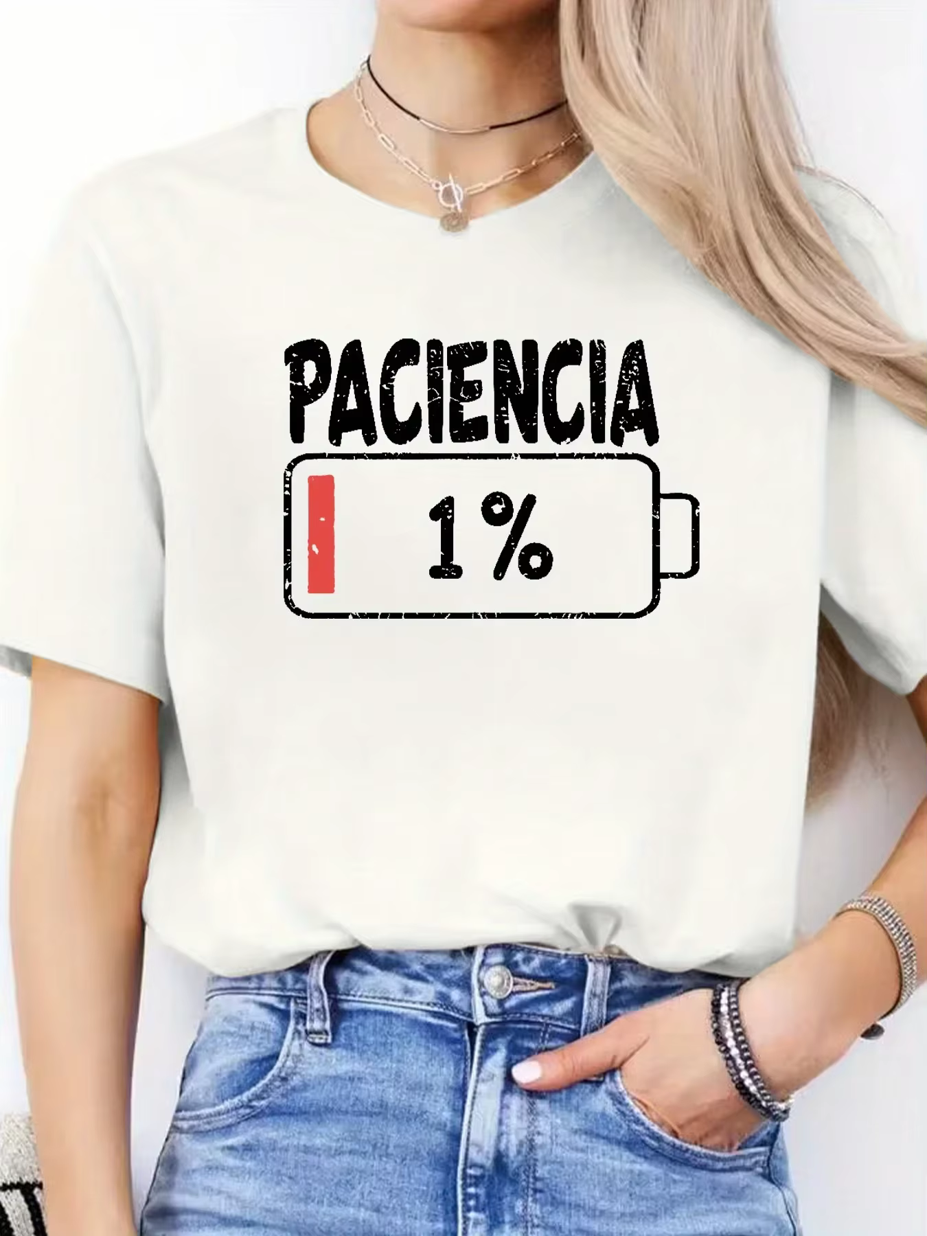Mode T-shirt femmes Vibrant espagnol lettre imprimer à manches courtes col rond femmes décontracté é