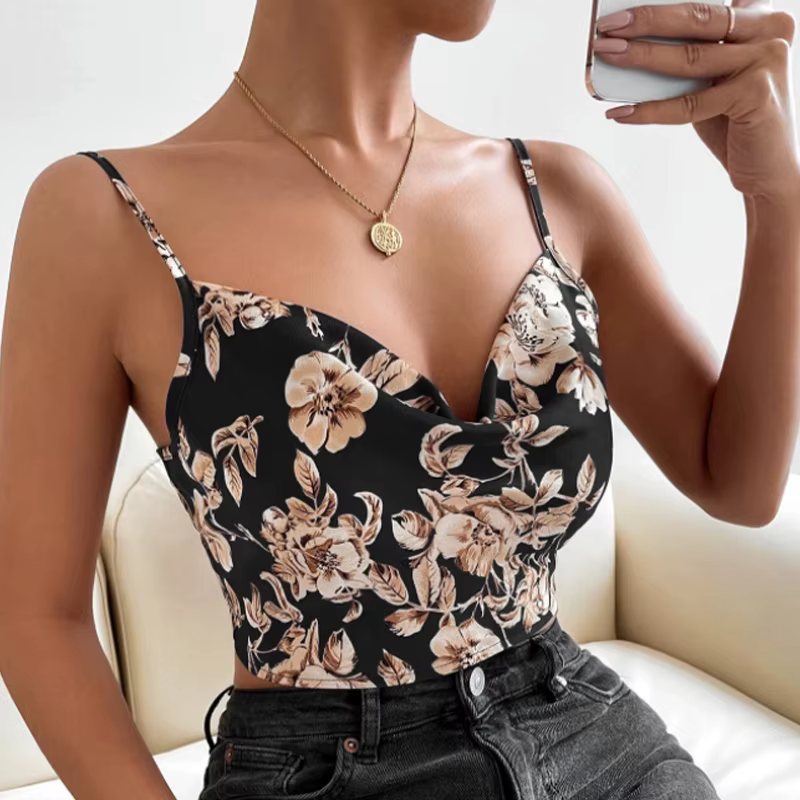 Camisole d'été Slim pour femmes, Sexy, sans manches, col en v, t-shirt gris, débardeur, couleur unie