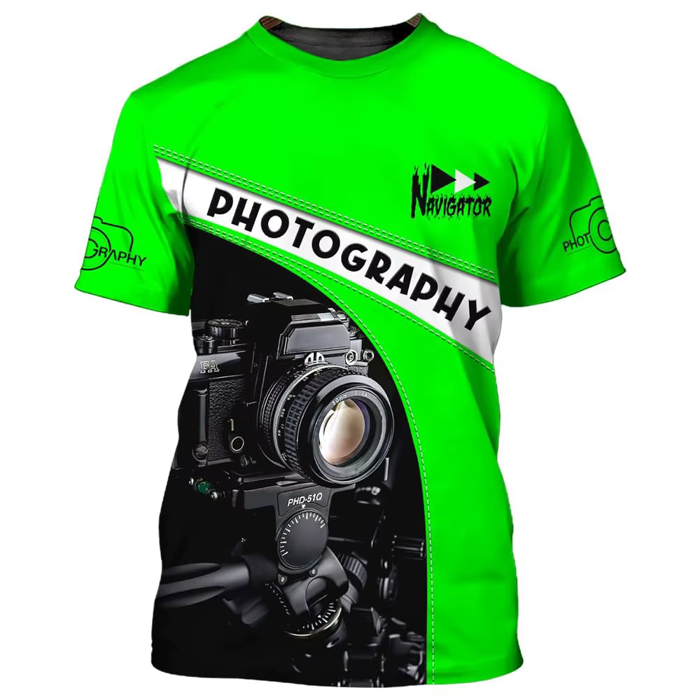 Photographe impression 3D appareil photo photographie T-Shirts hommes à manches courtes t-shirt vête