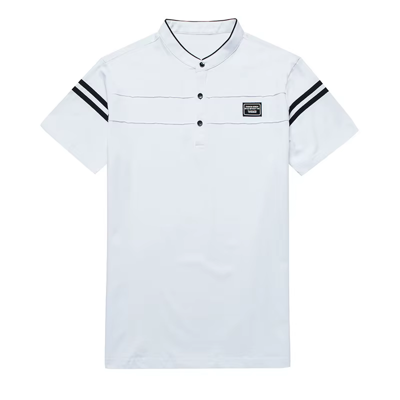 T-shirt POLO d'été pour hommes, décontracté, en coton, respirant, col montant, manches courtes, coré