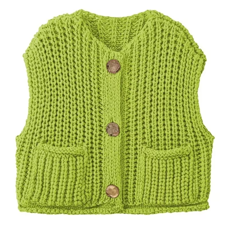 FIBTHELLL-Pull à col en V pour femme, chandail optique, manteau décontracté, haut en émail court, te