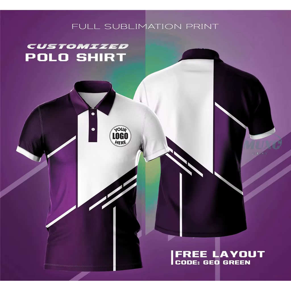 Polo personnalisé GRATUIT 2026 – Impression par sublimation intégrale, logo et texte gratuits, motif
