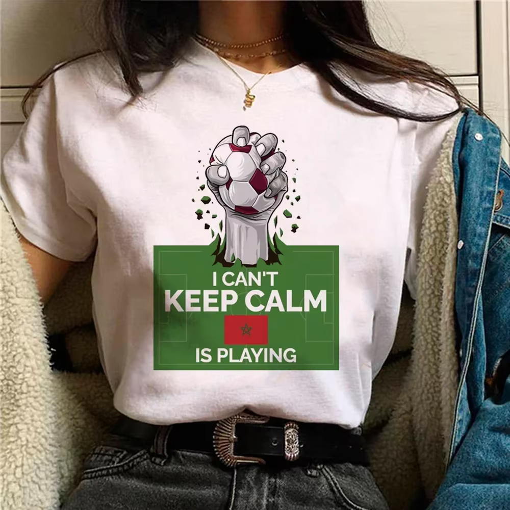Femmes T-shirt maroc maroc imprimé hauts T-shirt noir femme été T-shirt 90s filles graphique T-shirt