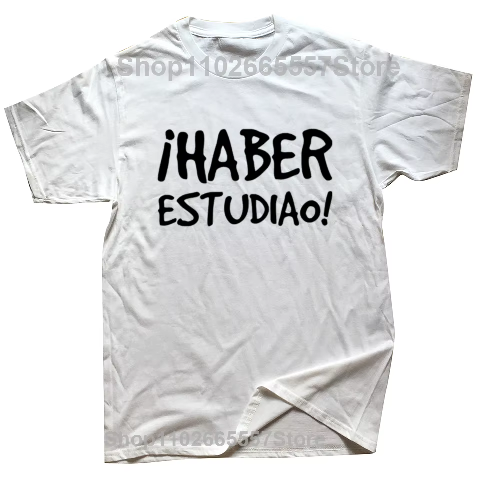 Drôle ont étudé T-shirt phrase espagnole graphique coton Streetwear à manches courtes cadeaux d'anni