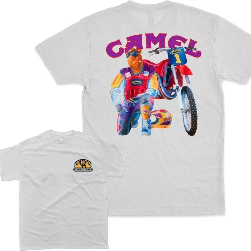 Rétro voiture chameau Cigarettes T-Shirt Vintage couverture en coton T-Shirt à manches courtes décon