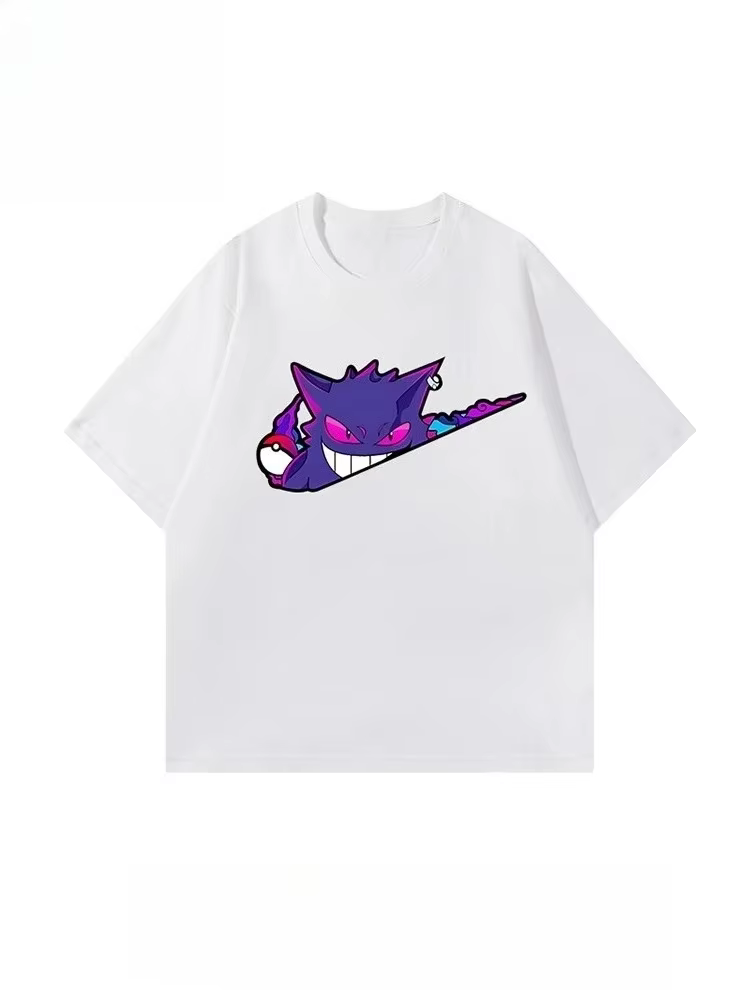 Gengar Creative Fun T-shirt à manches courtes hommes et femmes pur coton 2025 été nouveau sport à la