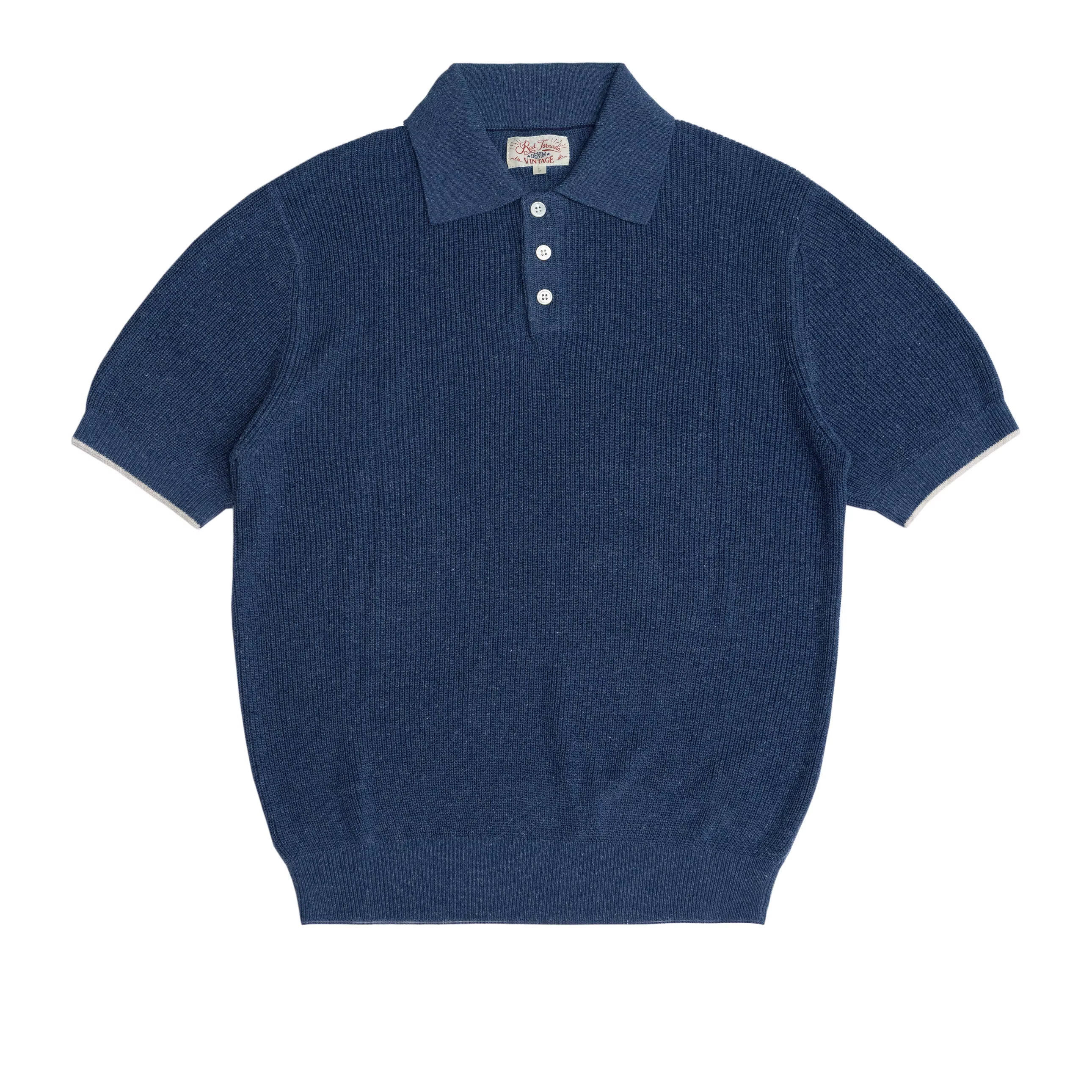 Polo en lin tricoté pour homme Red Tornado, mélange de lyocell doux, t-shirt vintage à manches court