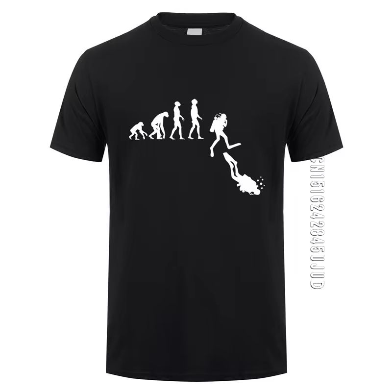 T-shirt de plongée en coton à col rond pour hommes, Économie de plongeur drôles, vêtements High Stre