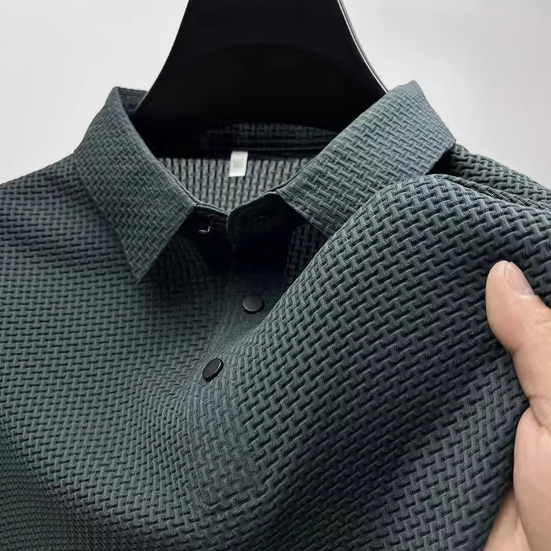 Polo décontracté à manches courtes pour hommes, chemise d'affaires, haut polyvalent, respirant, conf