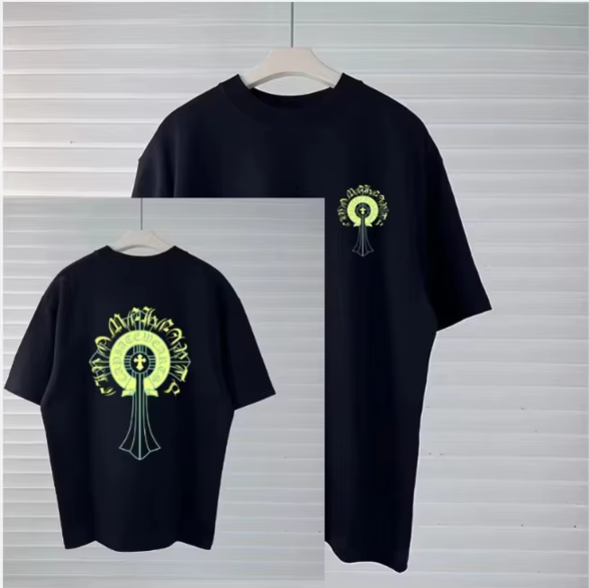 Crowe coeur croix lettre T-Shirt hommes femmes été tendance demi manches ample pur coton imprimé gra