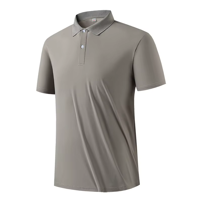 Polo Homme à Manches Courtes Séchage Rapide, Col Rabattu Sportif d'Été, Haut d'Entraînement Respiran