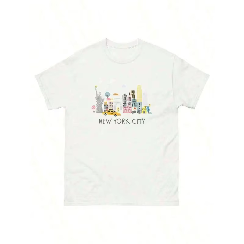 T-shirts amusants 100% coton, style New York City, manches courtes, col rond, imprimé, pour jeunes,