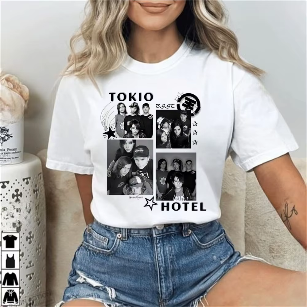 Tokio Hotel t-shirt adolescent graphique classique respirant coloré université psychédélique t-shirt