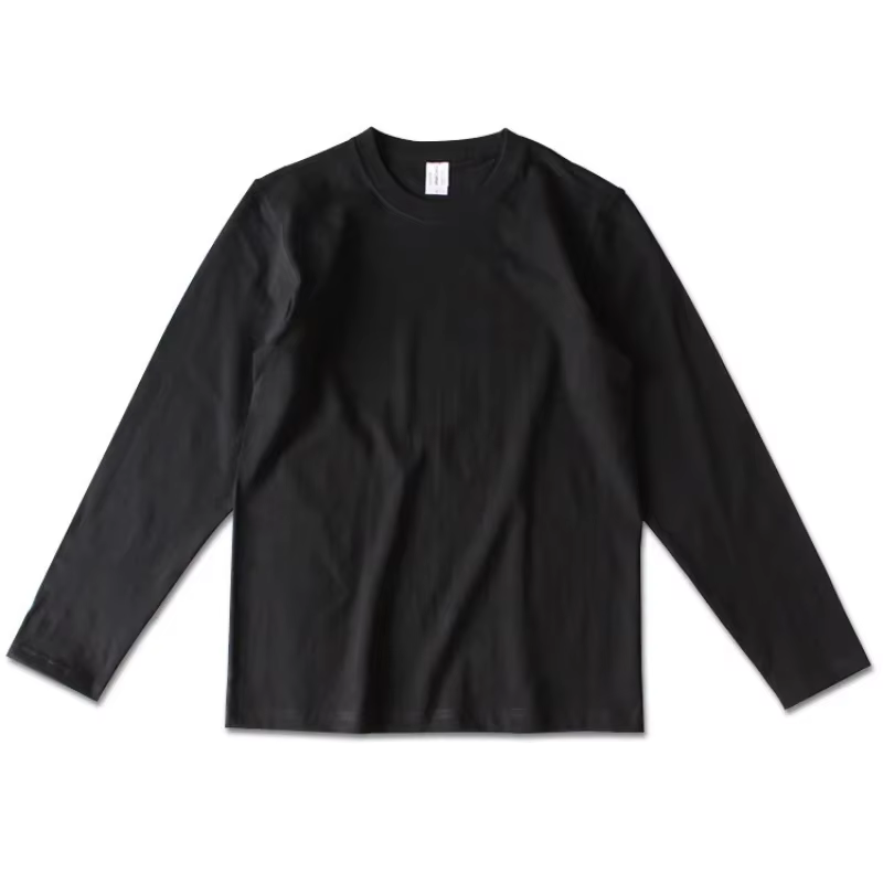 T-shirt manches longues à col rond pour homme, T-shirt en coton optique, T-shirt résistant, T-shirt