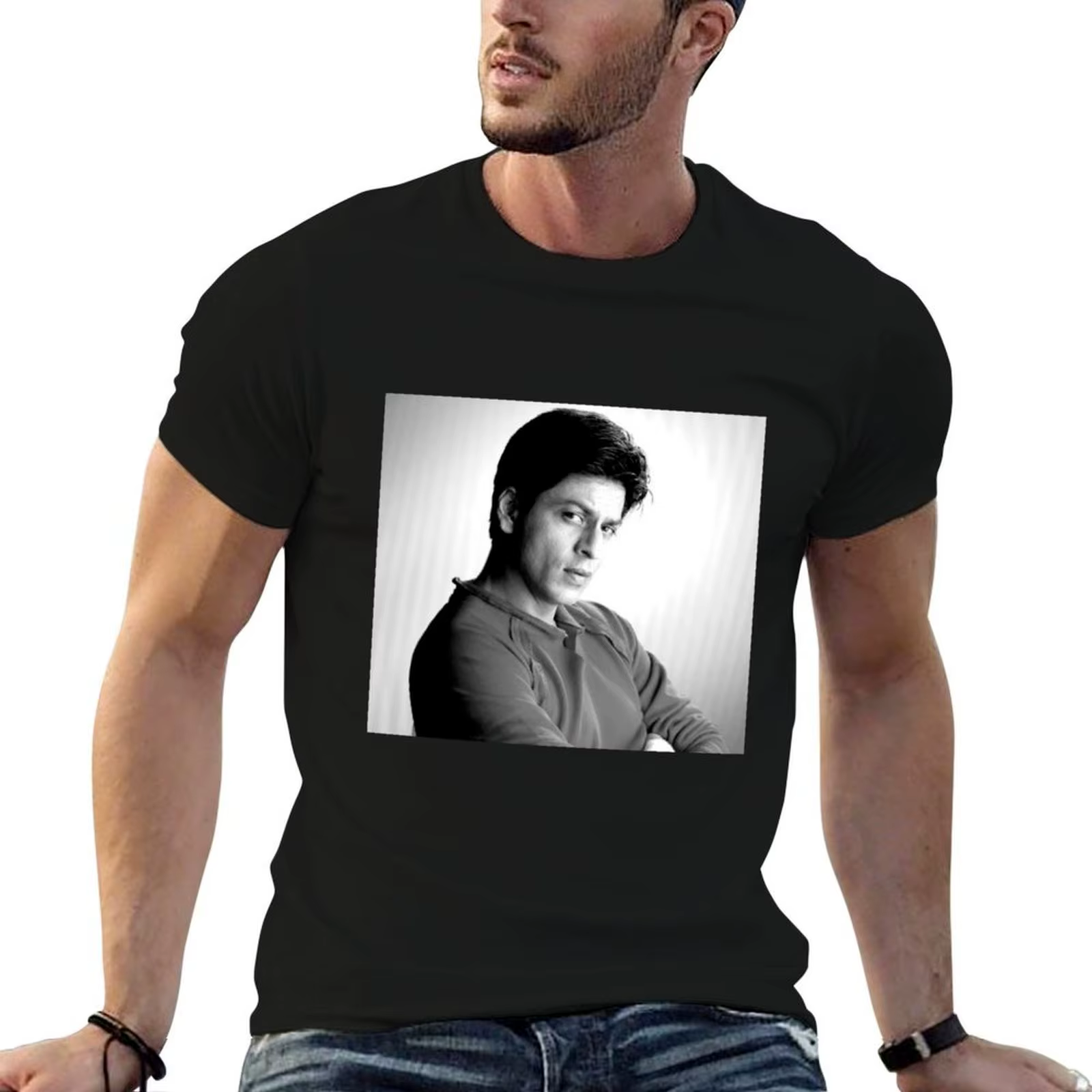 T-shirt Shah Rukh Khan pour homme, t-shirt graphique pour homme, t-shirt décontracté pour homme