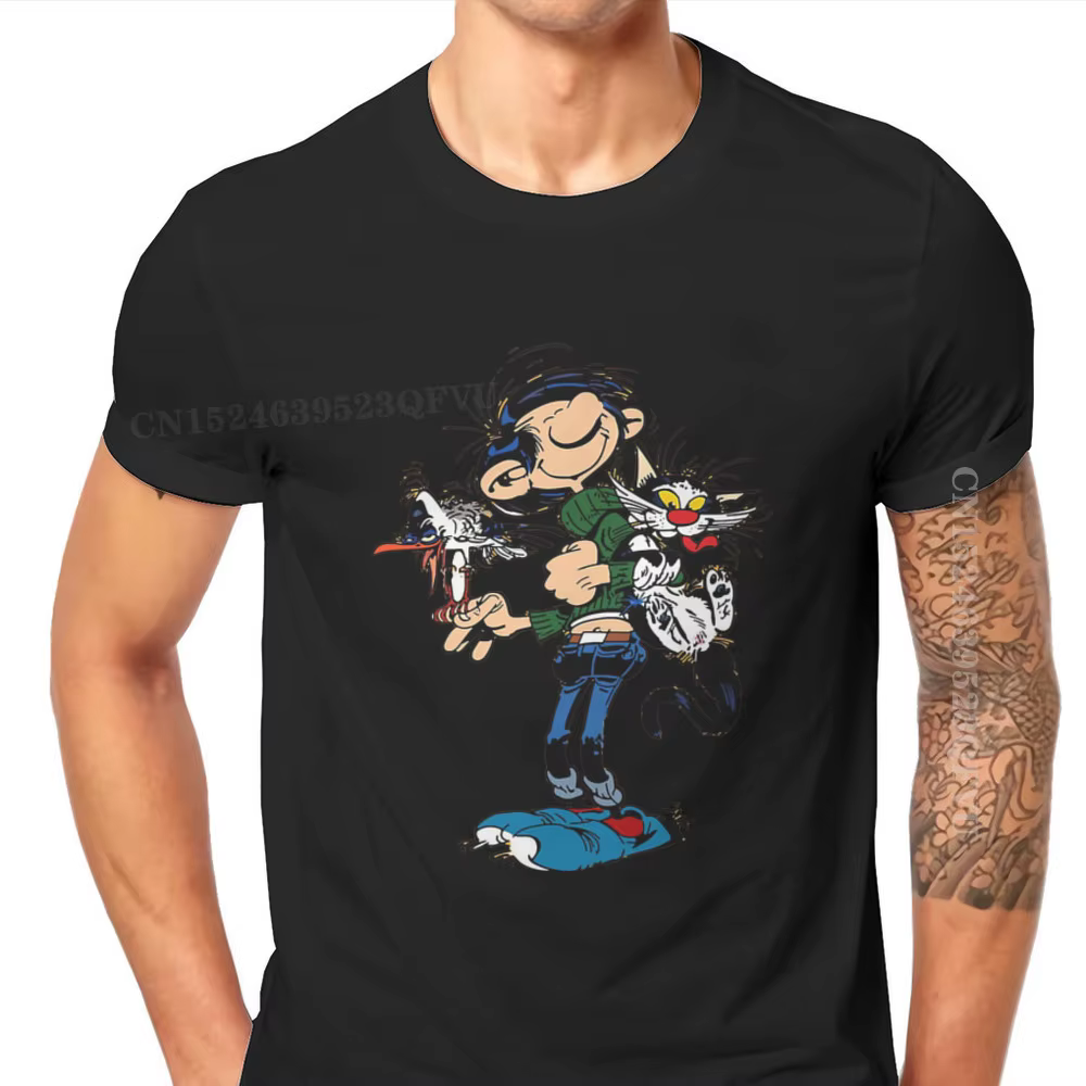Gaston lagaff – t-shirt humoristique pour Homme, vêtement surdimensionné, personnalisé, en coton, ba