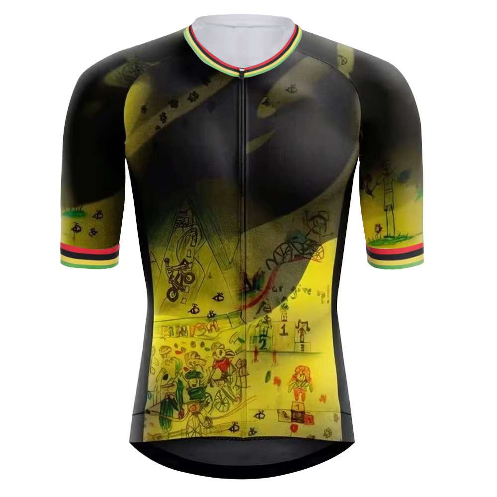 Ensemble Maillot et Cuissard de Cyclisme France Tour 2026 – Tenue de Champion du Monde pour Hommes –