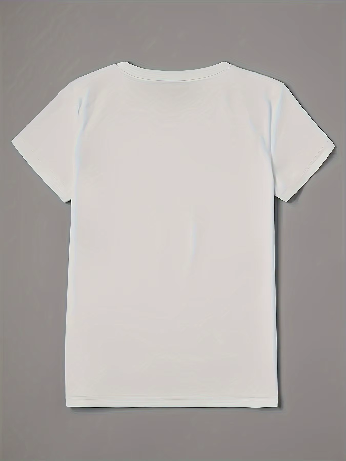 T-shirt décontracté à col rond et manches courtes, motif cœur léopard blanc « Love »