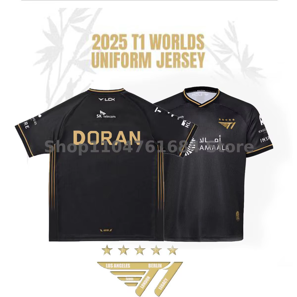 T-shirt d'uniforme de l'équipe Esports T1, maillot de la finale mondiale de la ligue des légendes, j