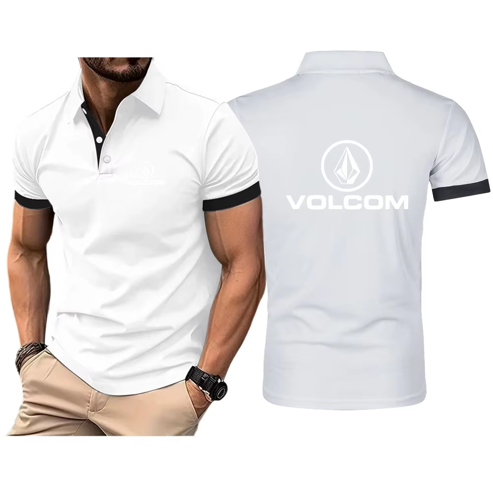 VOLCOM 2025 hommes mode solide à manches courtes revers Polo été séchage rapide respirant confortabl