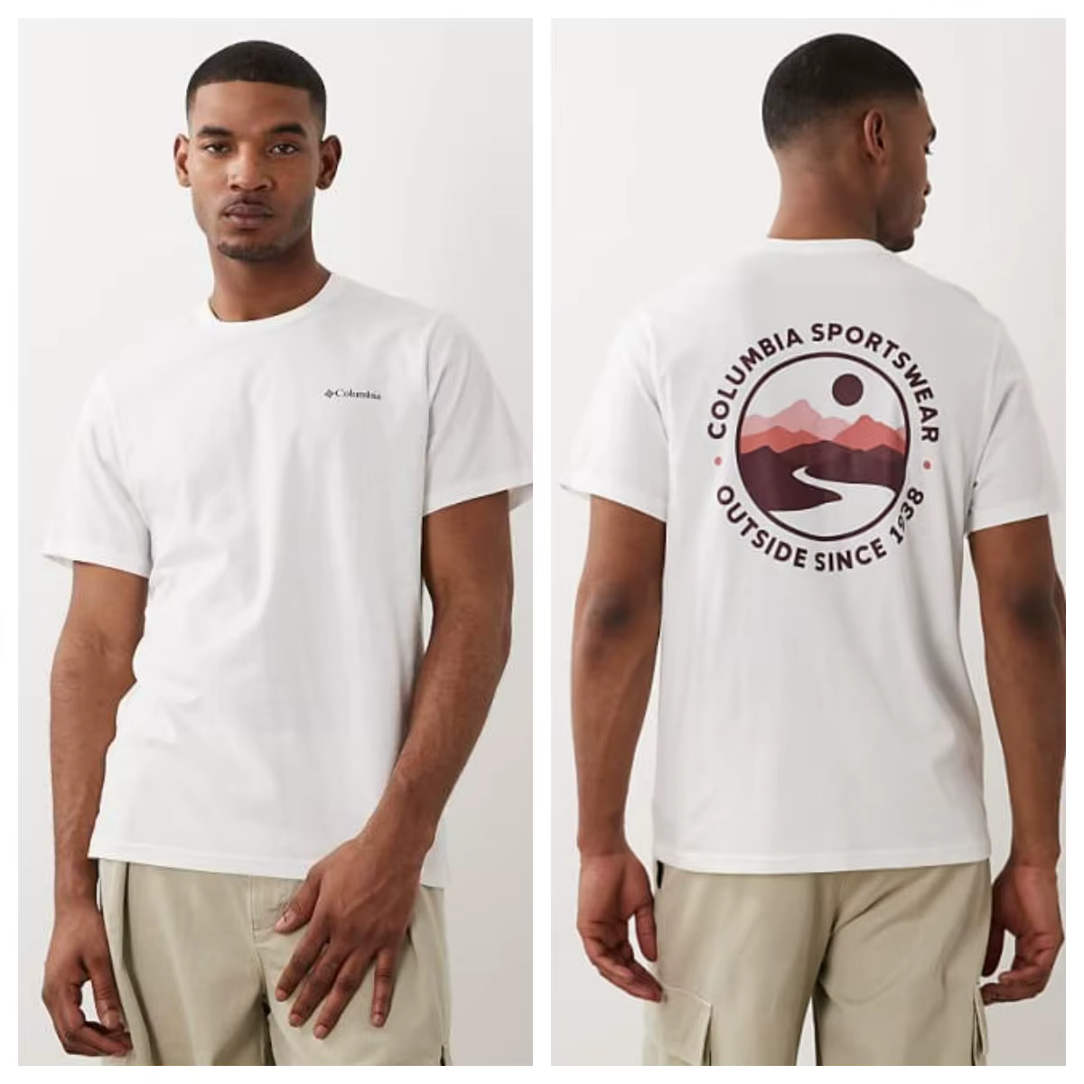 T-shirt graphique CSC Outdoor en blanc, style unisexe haut de gamme, pour hommes et femmes