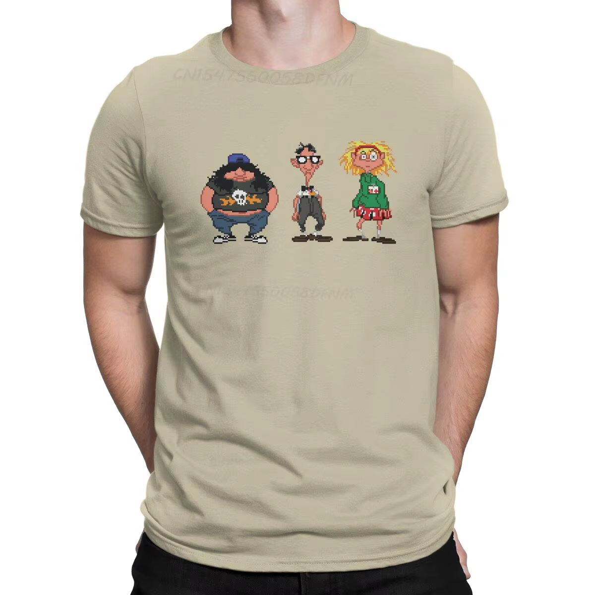 T-shirt en coton avec motif du jeu "Day of the Tentacle" pour homme, haut avec image de Bernard Lave