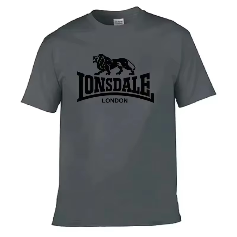 T-shirt à manches courtes pour homme avec imprimé Lion Lonsdale, style streetwear ample et confortab