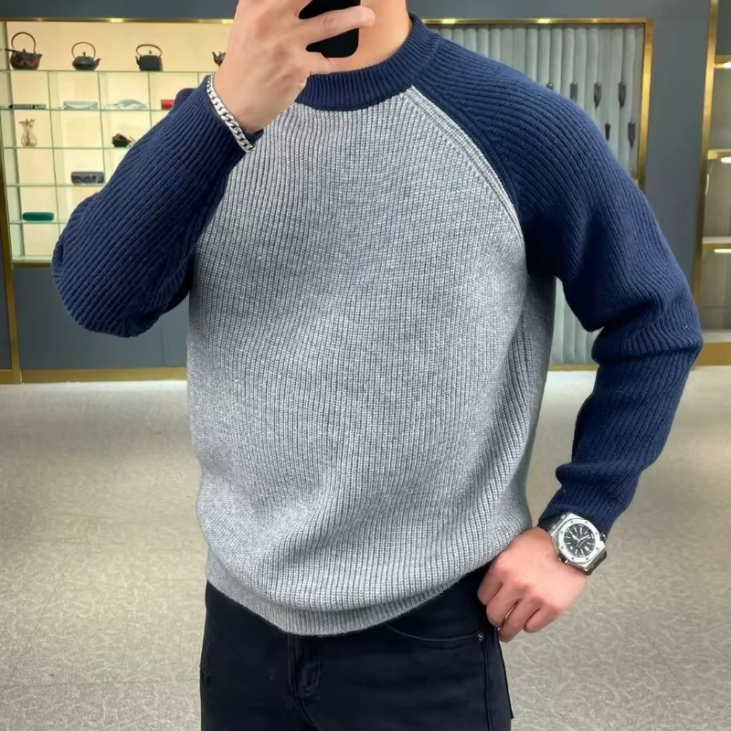 Sweat-shirt à manches longues et col rond, Leurs lan lourd américain, chemise à fond épissé, hiver