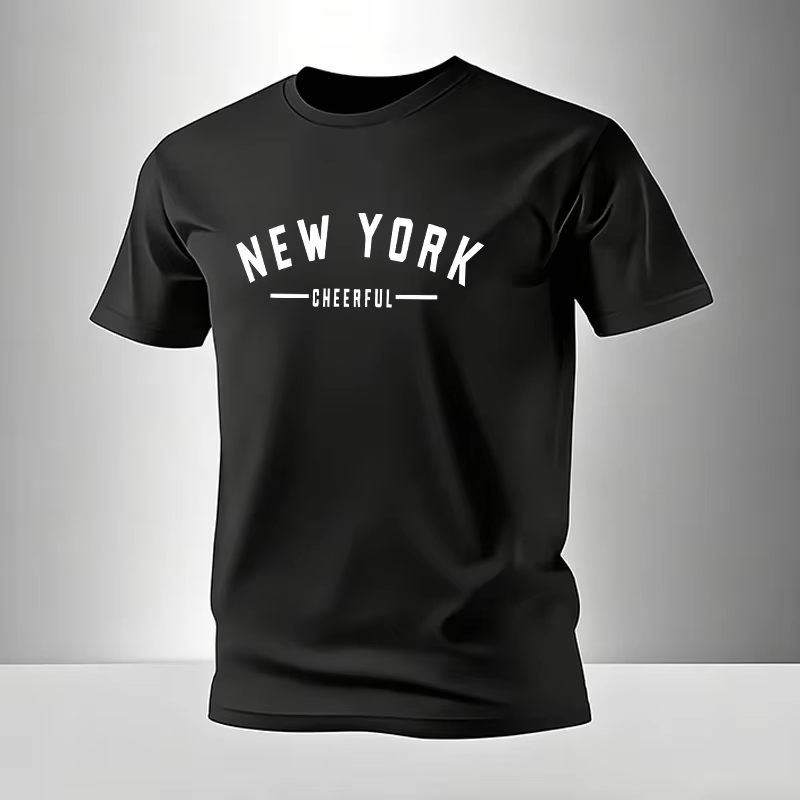 T-shirt Homme Coton Doux Décontracté Manches Courtes Sport Plein Air Jogging Vêtements Homme Été Noi