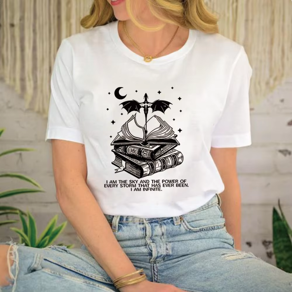 T-shirt Vintage Basgiath War imprimés, I Am The Sky, Fourth Wing Tee, Dragon Rider, Y Bookish, The U