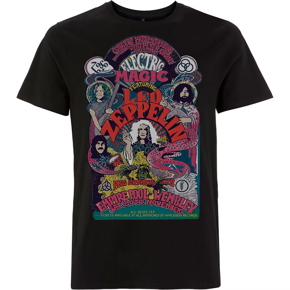 Led Zeppelin Band - T-shirt unisexe à col rond en coton à manches courtes avec graphiques Led Zep po