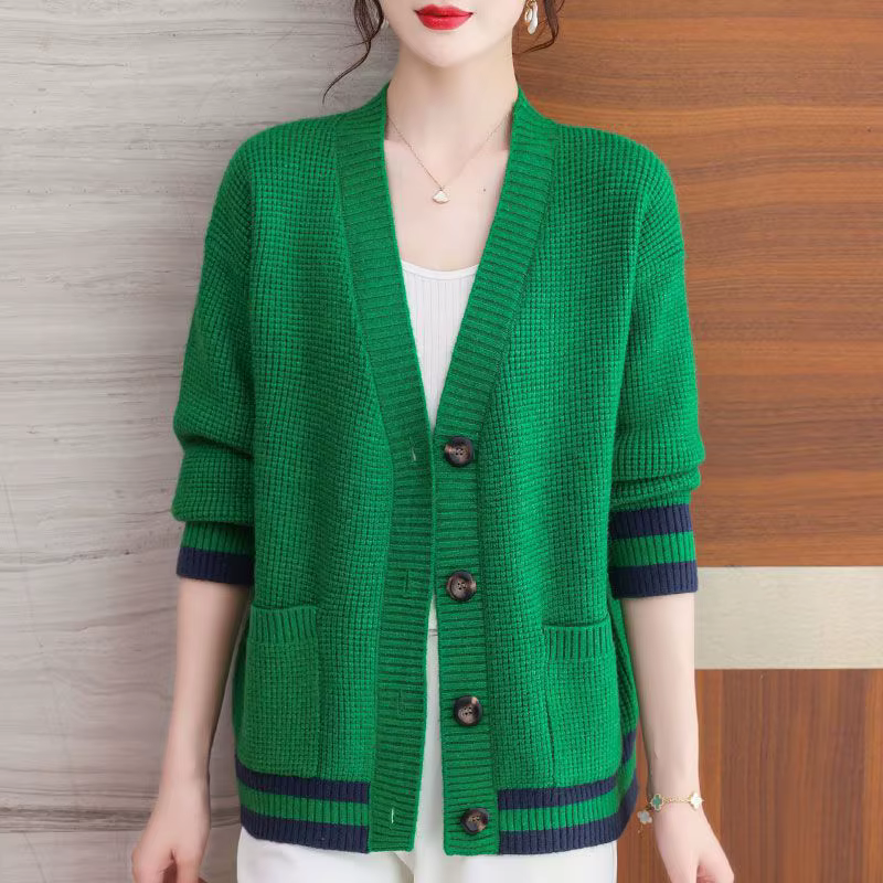 Tricot Cardigan pour femmes boutons à manches longues tricots hauts automne hiver vêtements femme ma