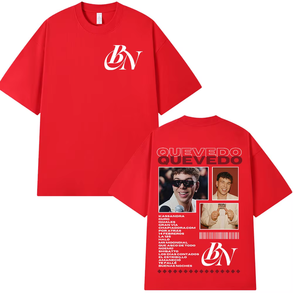 Rappeur Quevedo Buenas Noches T-shirts hommes femmes haute qualité mode T-shirts Streetwear à manche
