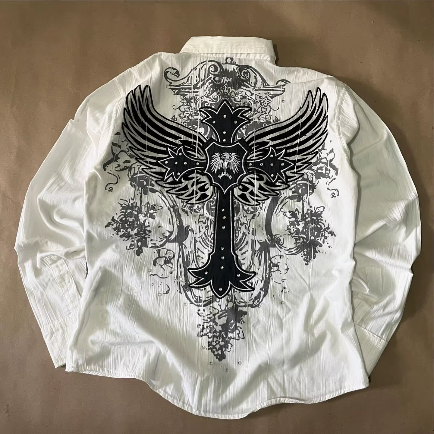 Polo Y2K imprimé pour homme, T-shirt rock gothique super hip-hop à col boutonné, T-shirt punk décont