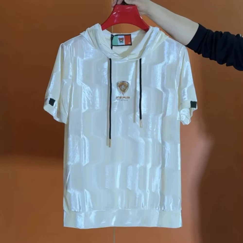 T-shirt à capuche doux et lisse pour homme, style streetwear estival, respirant, polyvalent, tendanc