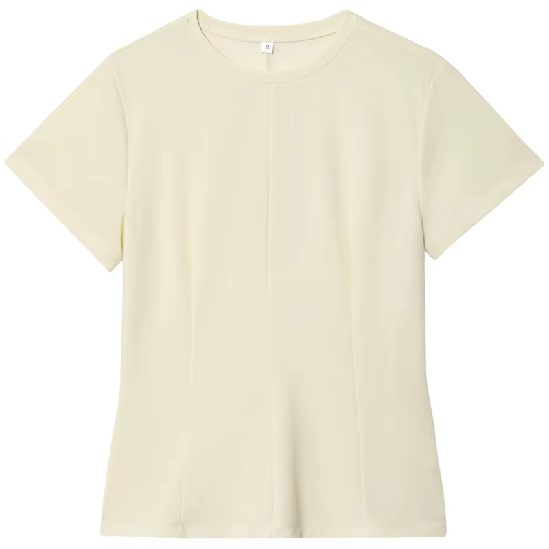 HXAO t-shirt femme jaune violet haut femmes été 2025 décontracté hauts à manches courtes col rond co