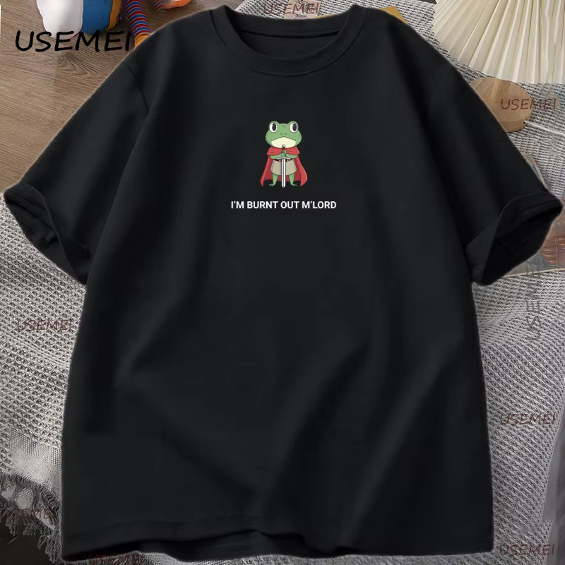 Burnt Out Knight Frog T-Shirt drôle DnD graphique T-Shirt décontracté coton unisexe confortable T-Sh