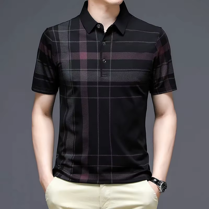 Polo à manches courtes pour hommes, T-shirt à imprimé graphique Y, T-shirt à boutons, Vêtements resp