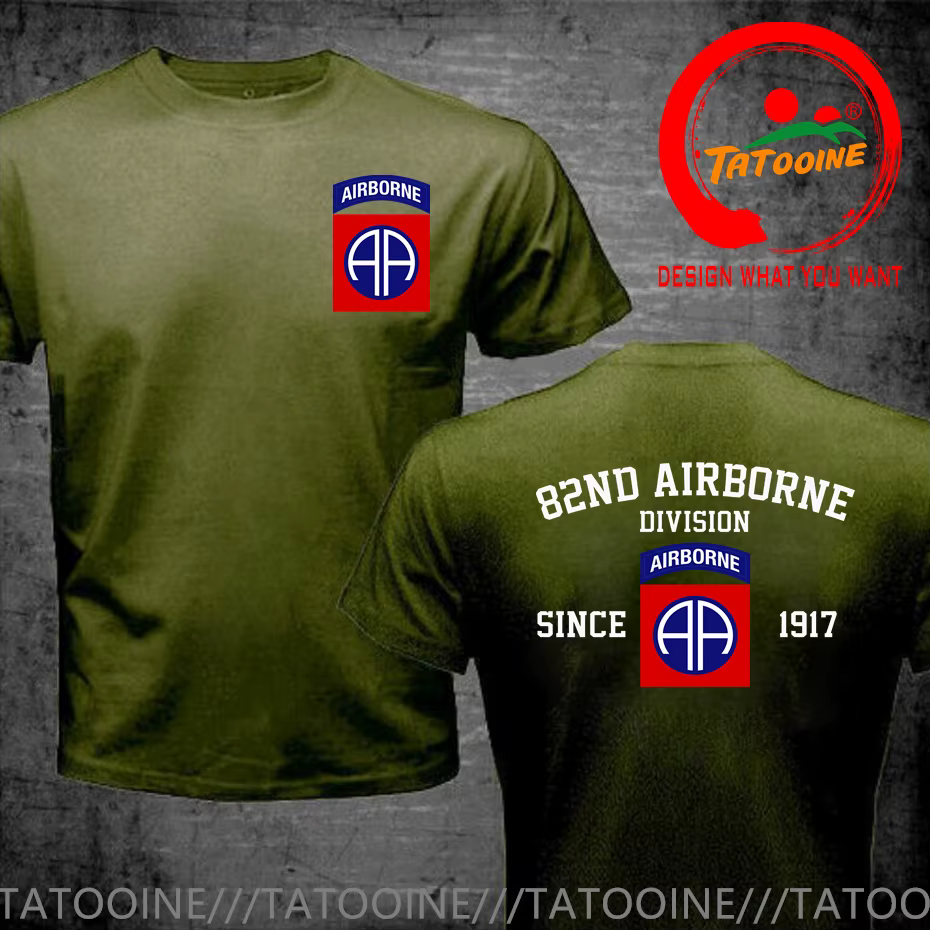 Armée américaine 82nd Airborne T-Shirt hommes mode T-Shirt à la mode vêtements décontractés été T-Sh
