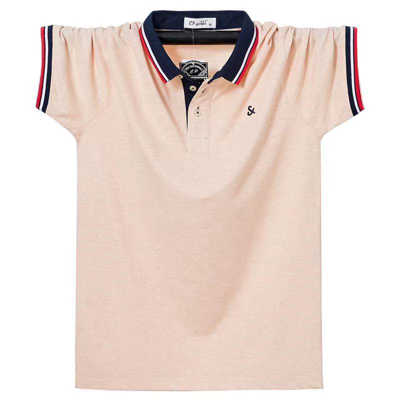 Polo à manches courtes pour homme, décontracté, broderie, nœud, 95% coton, été, grande quantité