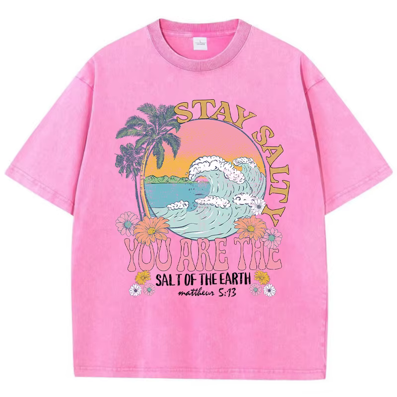 Restez salé vous êtes le sel de la terre femme T-Shirt rue respirant T-Shirts col rond Cool manches