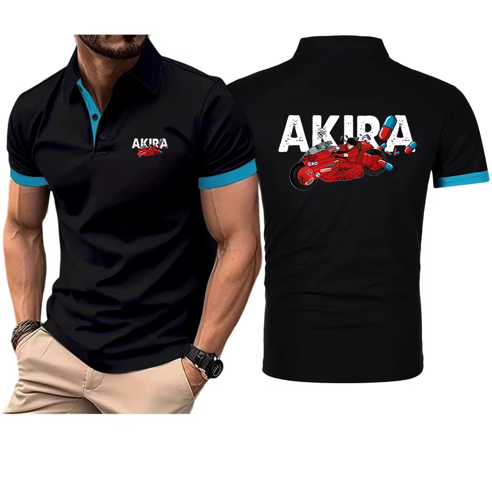Polo de luxe à manches courtes, été, Anime japonais Akira, mode décontractée, respirant, T-Shirt de 