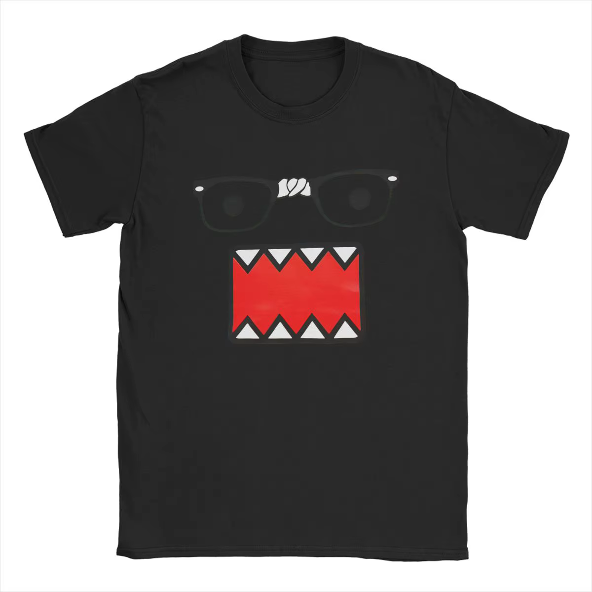 Domo Kun-T-shirt à manches courtes pour homme, en pur coton, décontracté, avec col rond, mignon et h