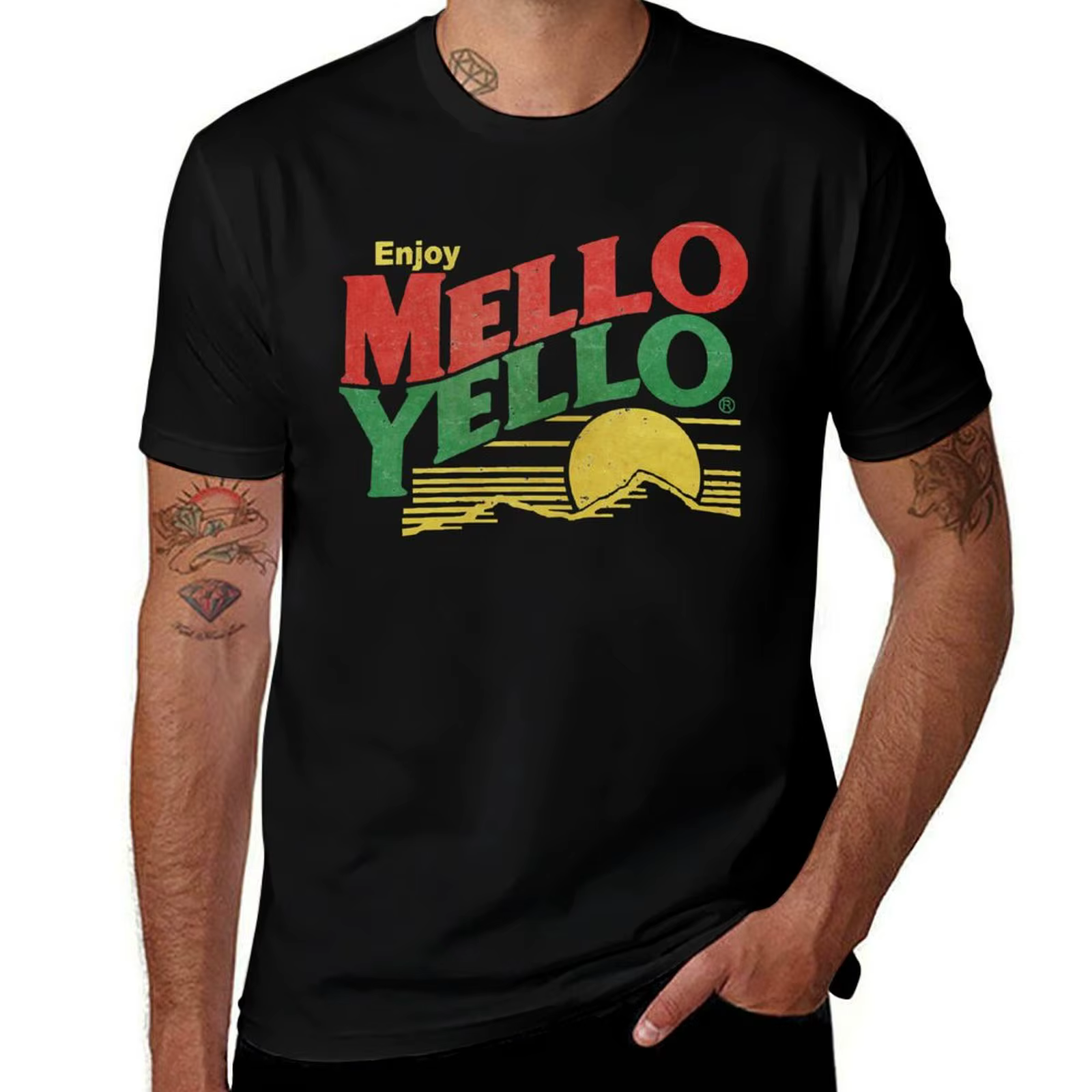 T-shirt Mello Yello décontracté à imprimé graphique