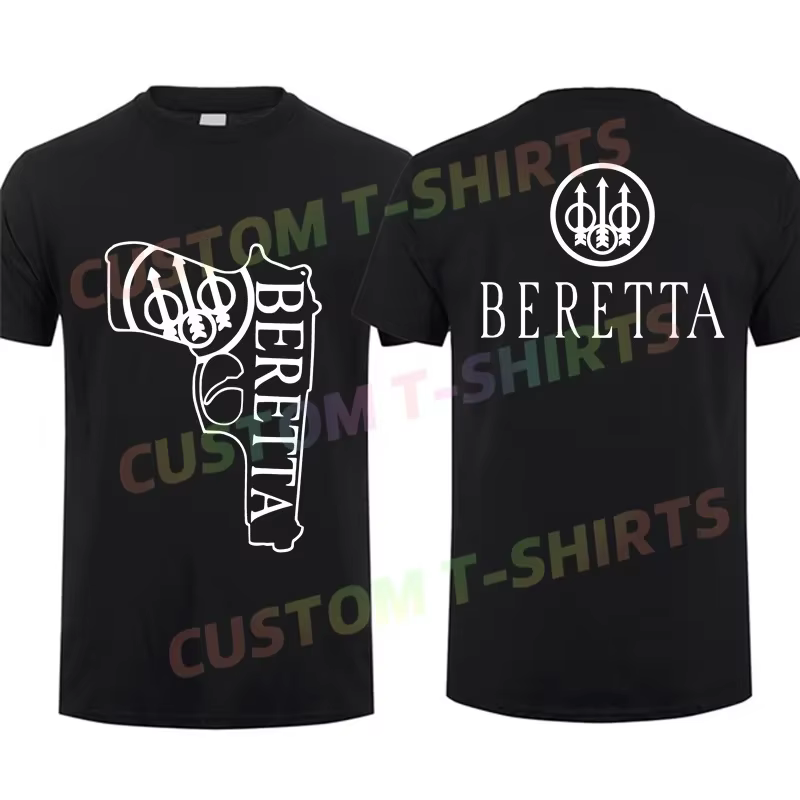 T-shirt décontracté pour hommes, motif Beretta Firearms, T-shirt graphique surdimensionné, hauts de