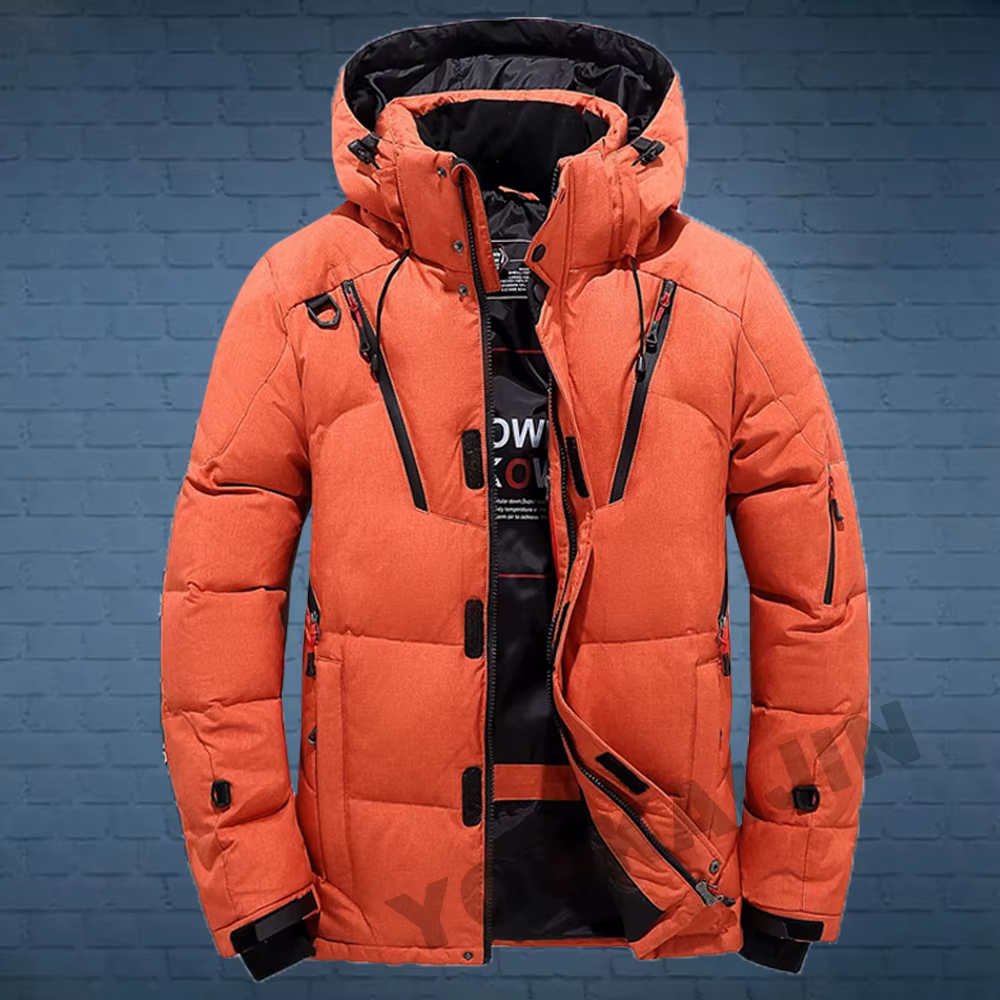 Doudoune 5XL pour hommes -20 ° C Manteau à capuche chaud en duvet de canard blanc pour l'hiver, Park