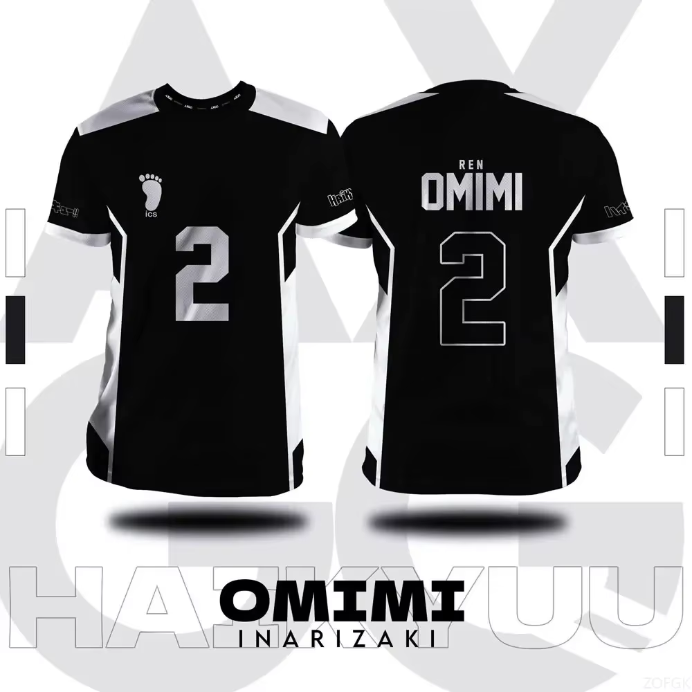 T-shirt d'été pour hommes, grande taille, imprimé en 3D, Haikyuu Inarizaki, motif de dessin animé Co
