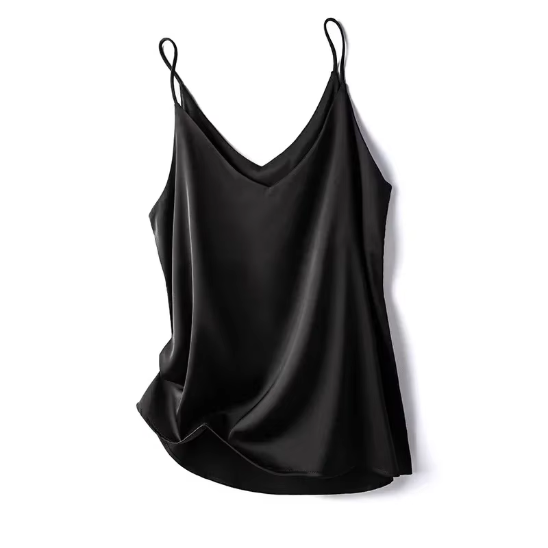 Top à bretelles spaghetti 2026 pour femmes, col halter, décolleté en V, blanc basique, camisole sans