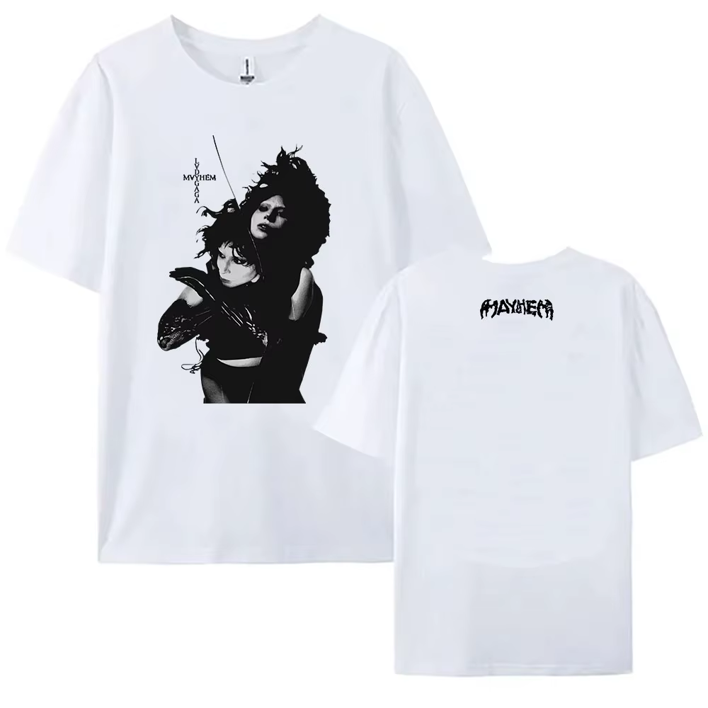 Grunge t-shirts Lady Gaga Mayhem Album T-shirt coton femmes/hommes col rond t-shirts chanteur graphi